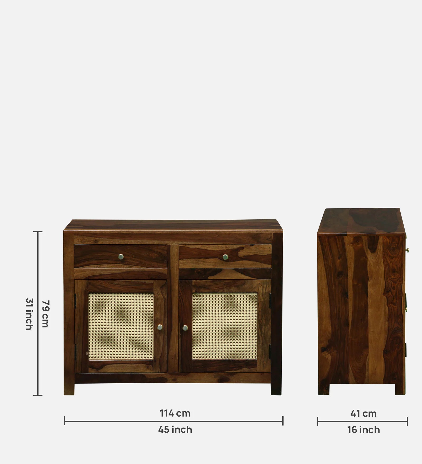 Albans Sheesham Wood 2 Door Sideboard in Provincial Teak Finish - Febonic Living