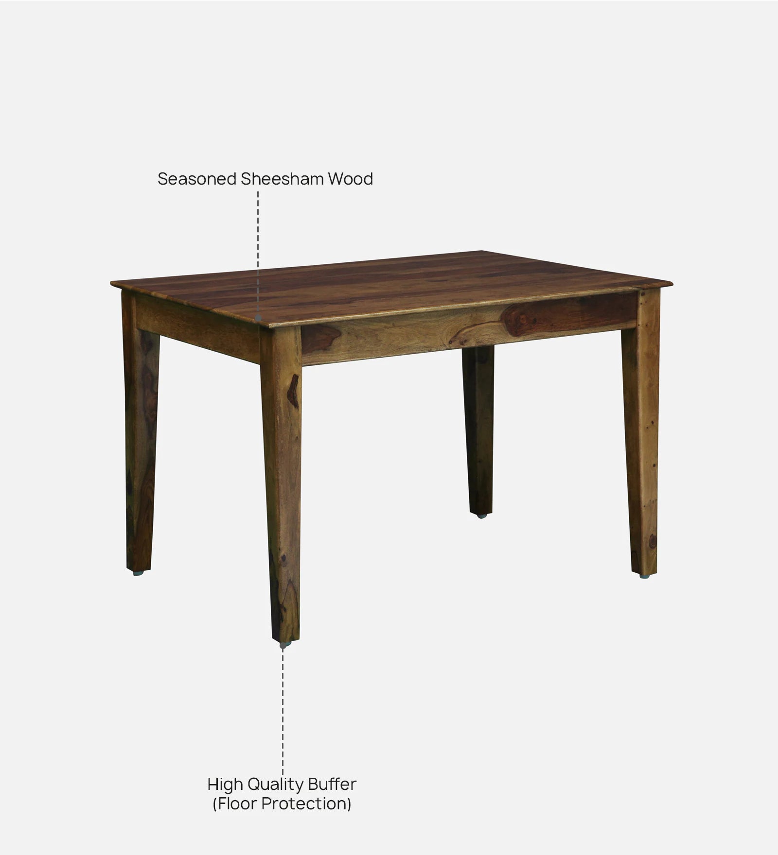 Albans Sheesham Wood 4 Seater Dining Set In Provincial Teak Finish - Febonic Living