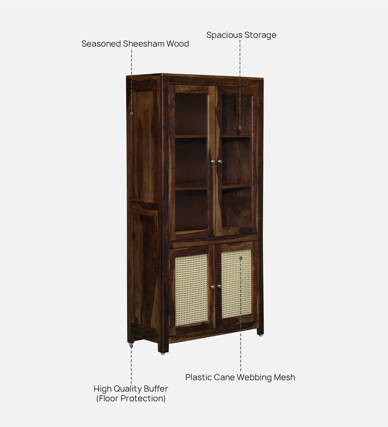 Albans Sheesham Wood Book Case in Provincial Teak Finish - Febonic Living