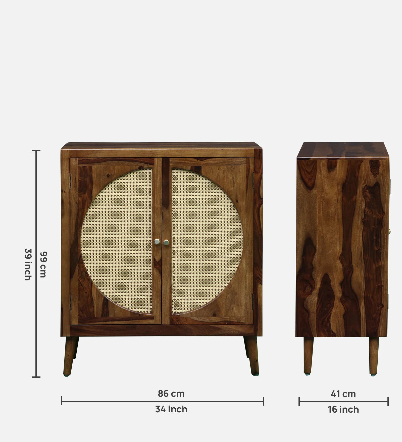 Albans Sheesham Wood Cabinet in Provincial Teak Finish - Febonic Living