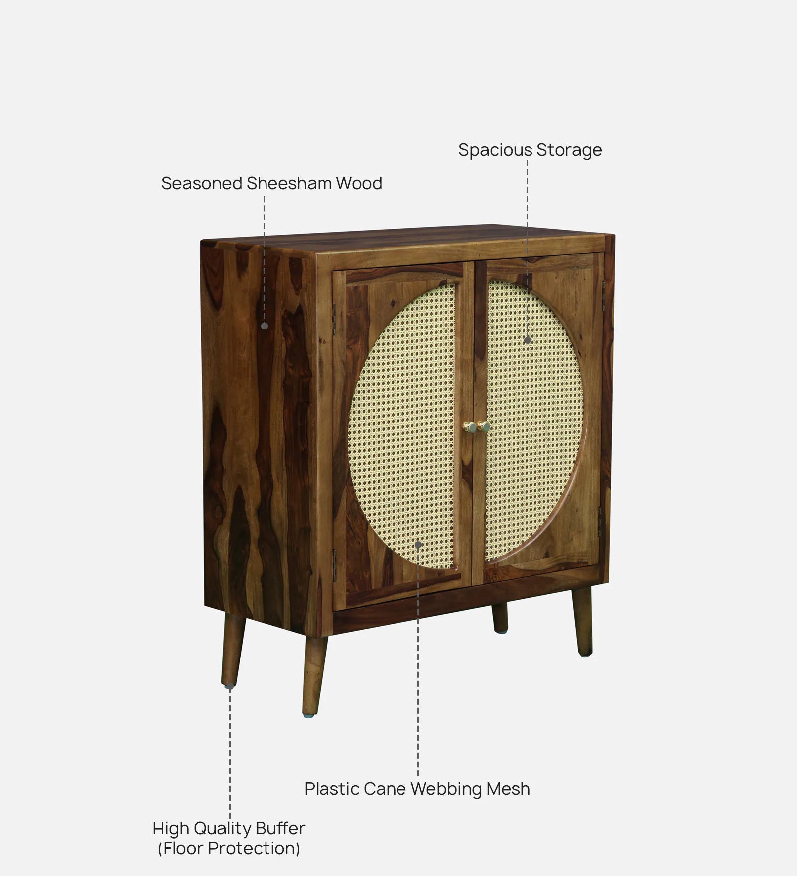 Albans Sheesham Wood Cabinet in Provincial Teak Finish - Febonic Living