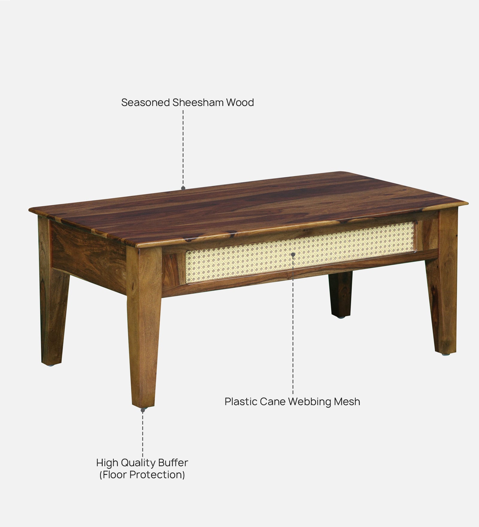Albans Sheesham Wood Coffee Table In Provincial Teak Finish - Febonic Living