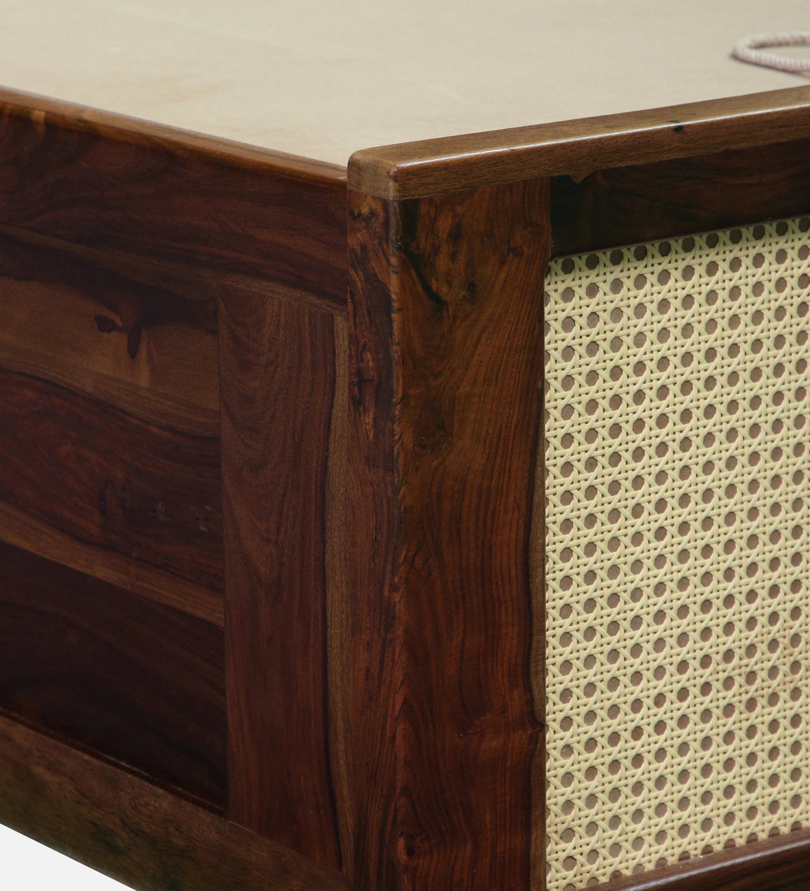 Albans Sheesham Wood King Size Bed In Provincial Teak Finish With Hydraulic Storage - Febonic Living
