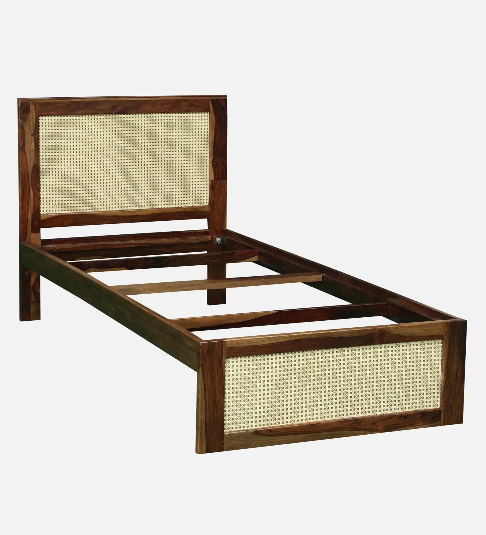 Albans Sheesham Wood Single Bed In Provincial Teak Finish Wudmor By Febonic