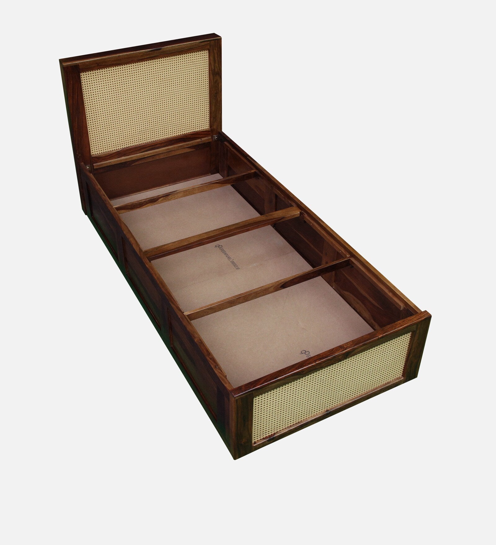 Albans Sheesham Wood Single Bed In Provincial Teak Finish With Box Storage - Febonic Living