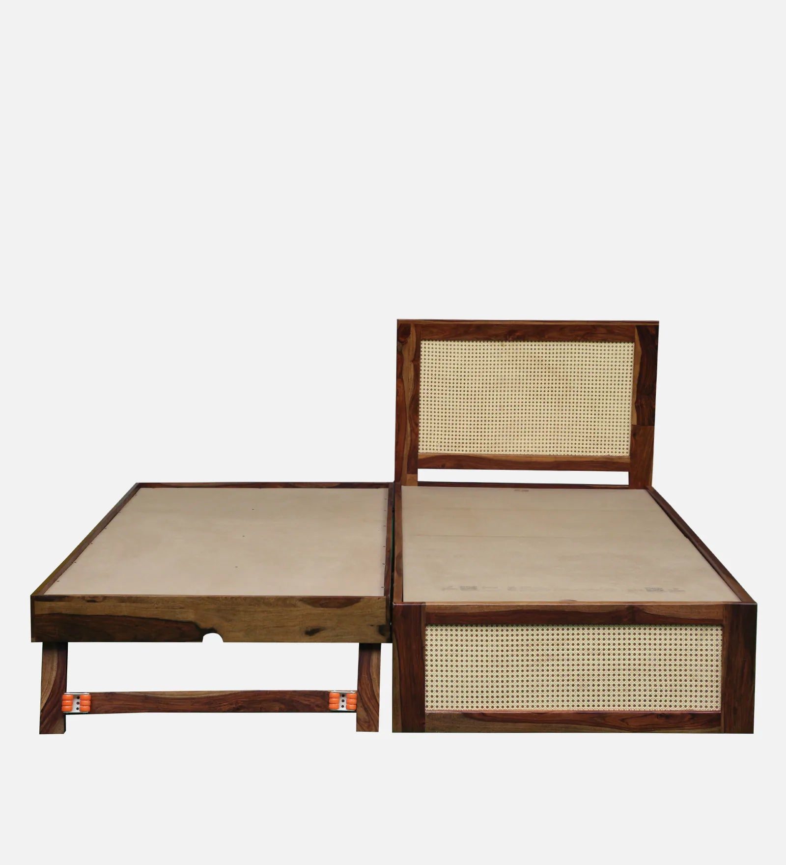 Albans Sheesham Wood Single Bed In Provincial Teak Finish With Trundle - Febonic Living