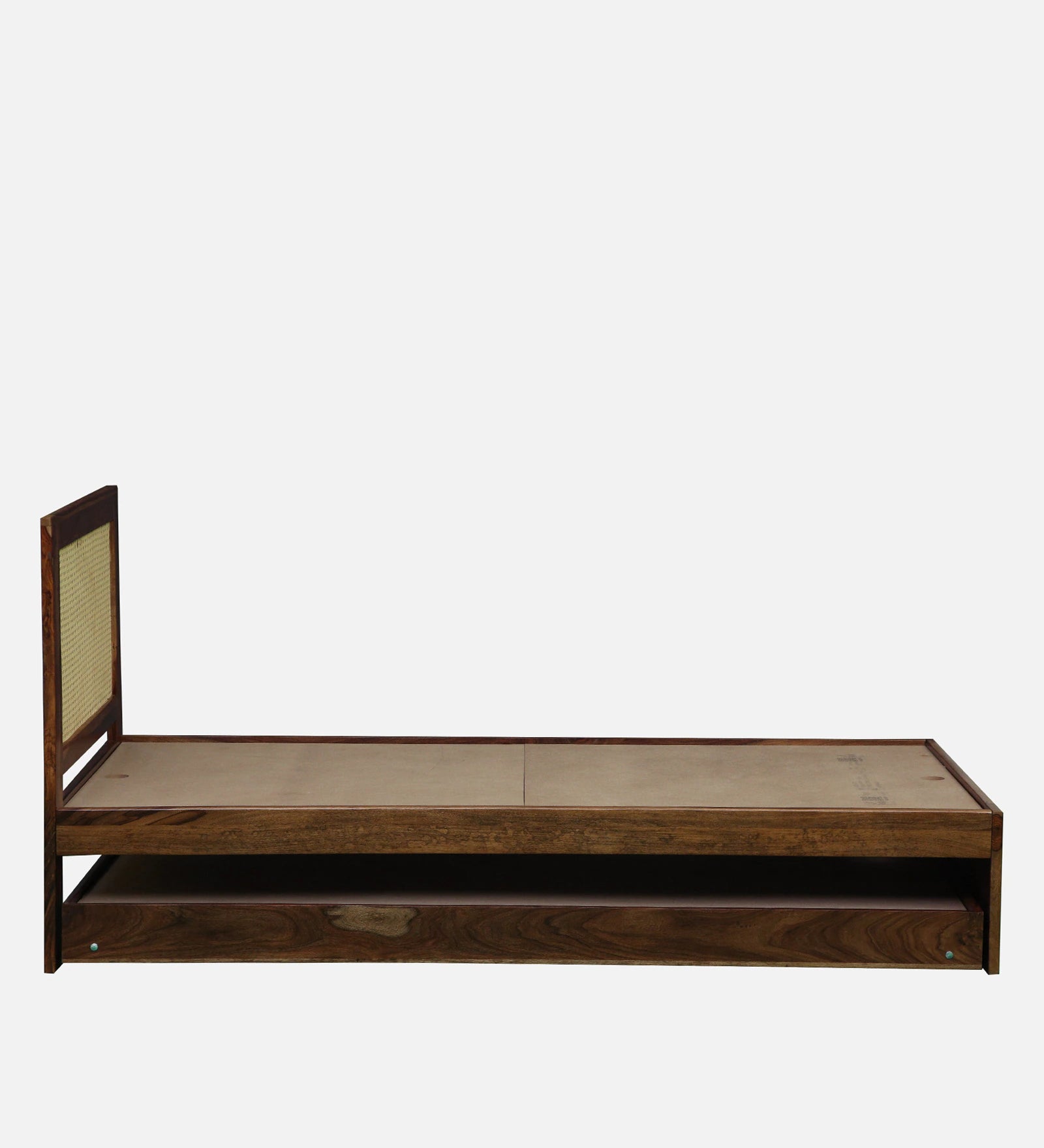 Albans Sheesham Wood Single Bed In Provincial Teak Finish With Trundle - Febonic Living