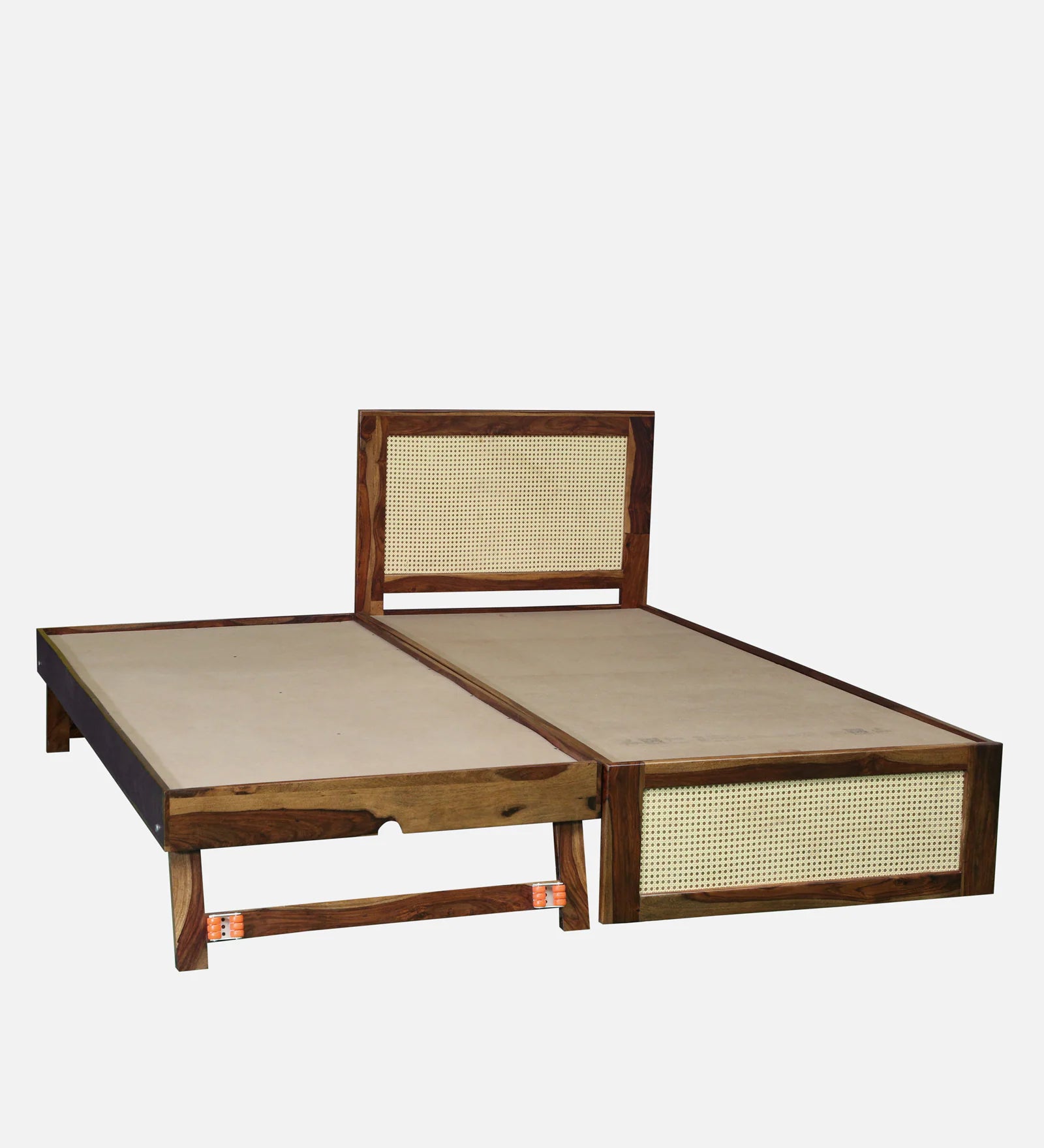 Albans Sheesham Wood Single Bed In Provincial Teak Finish With Trundle - Febonic Living