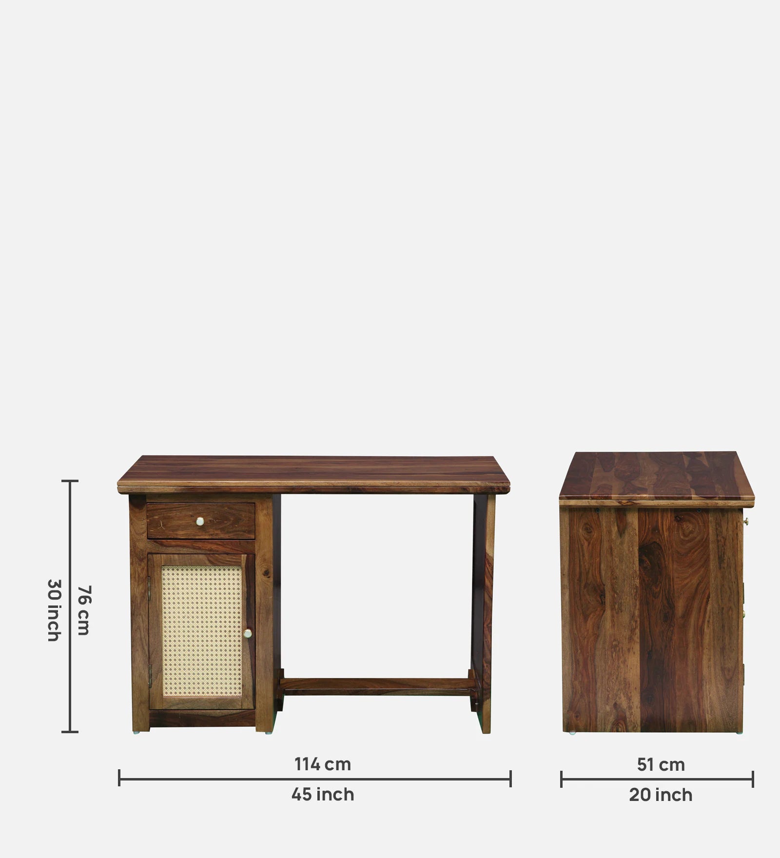 Albans Sheesham Wood Writing Table In Provincial Teak Finish - Febonic Living