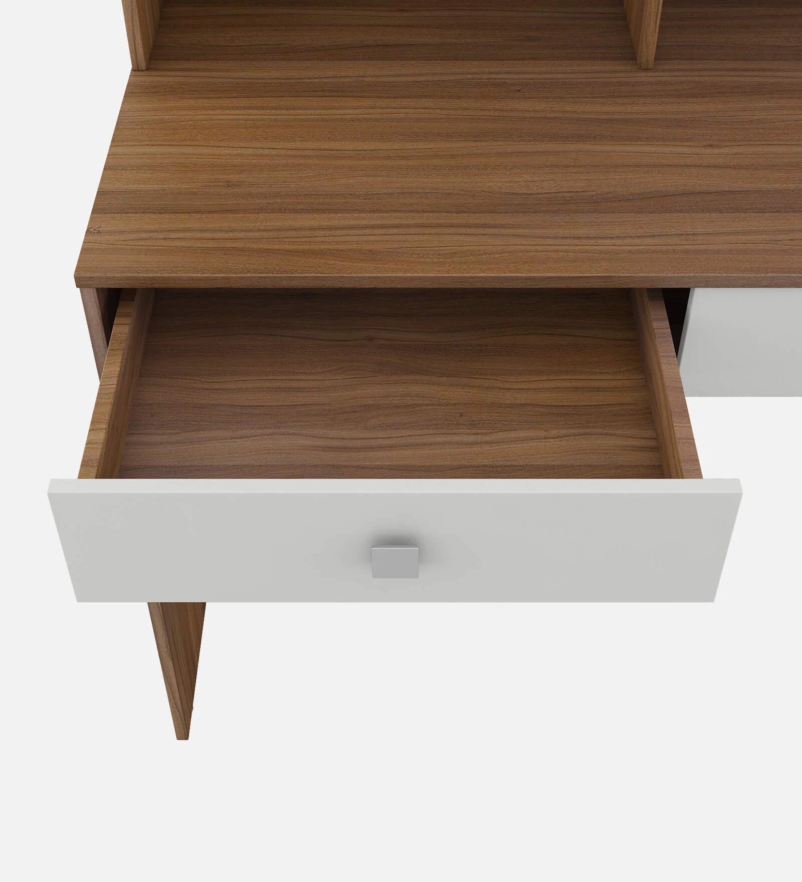 Banha Study Table In Oral Walnut and Frosty White Finish - Febonic Living