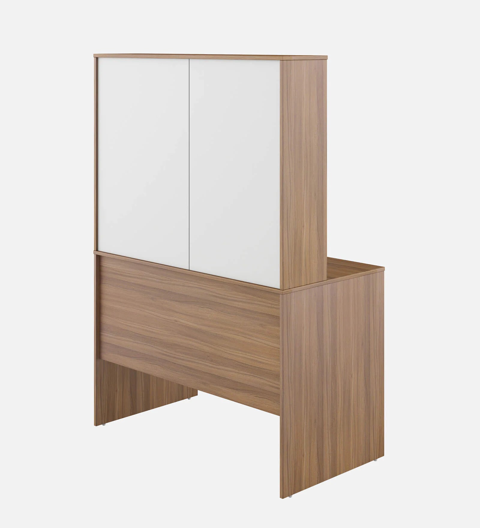 Banha Study Table In Oral Walnut and Frosty White Finish - Febonic Living