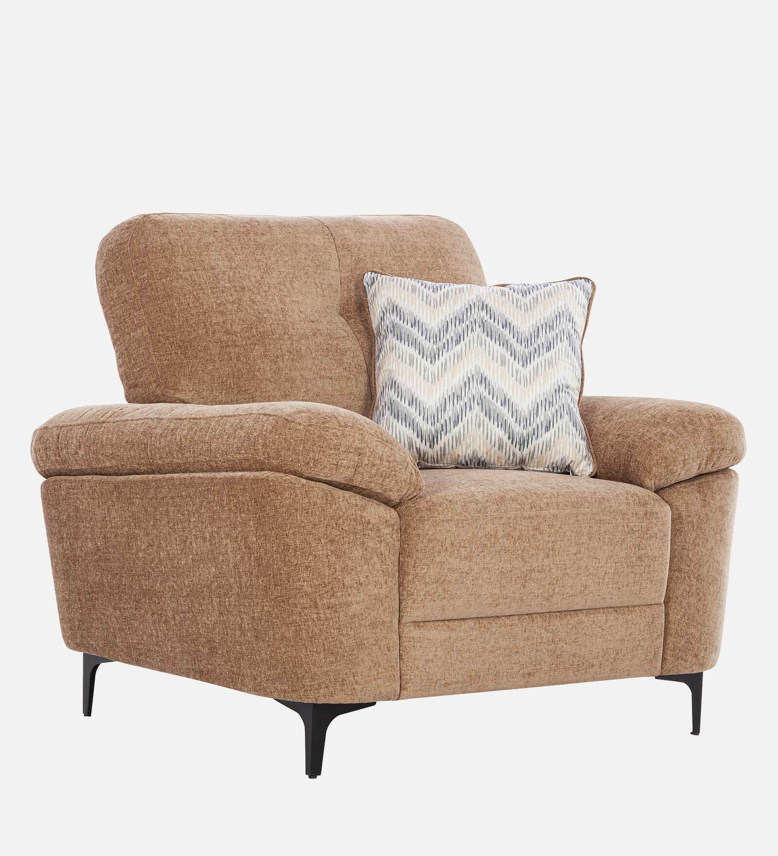 Amsterdam Fabric 1 Seater Sofa In Cosmic Beige Colour - Febonic Living