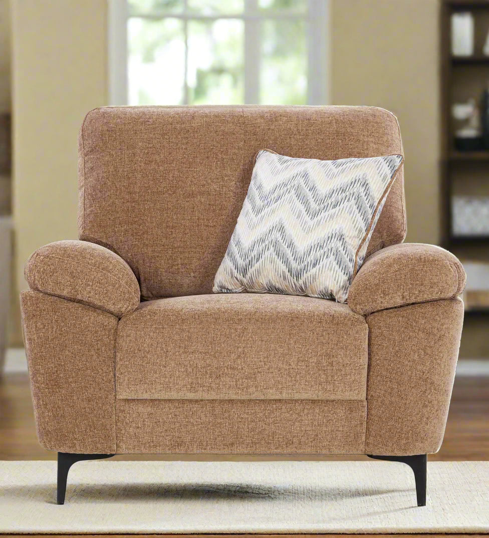 Amsterdam Fabric 1 Seater Sofa In Cosmic Beige Colour - Febonic Living