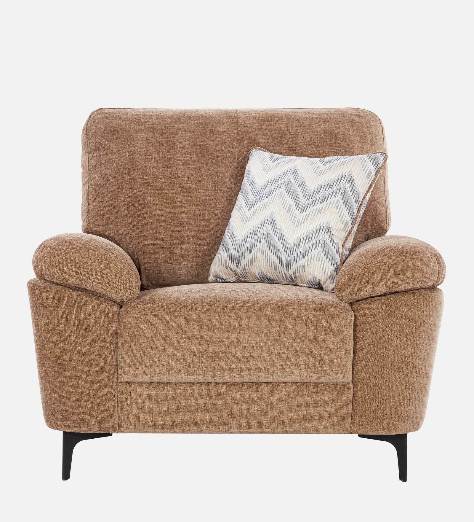 Amsterdam Fabric 1 Seater Sofa In Cosmic Beige Colour - Febonic Living