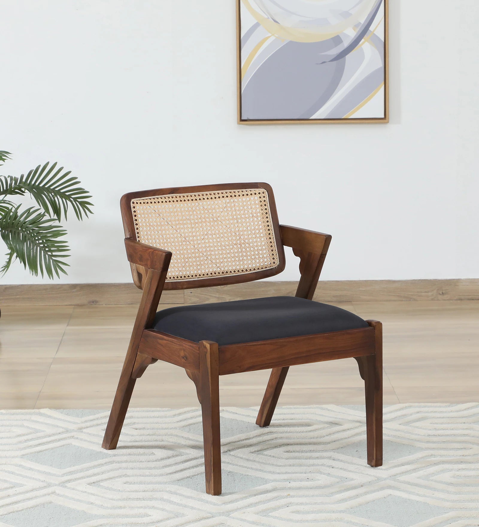 Andorra Sheesham Wood Arm Chair In Provincial Teak Finish - Febonic Living