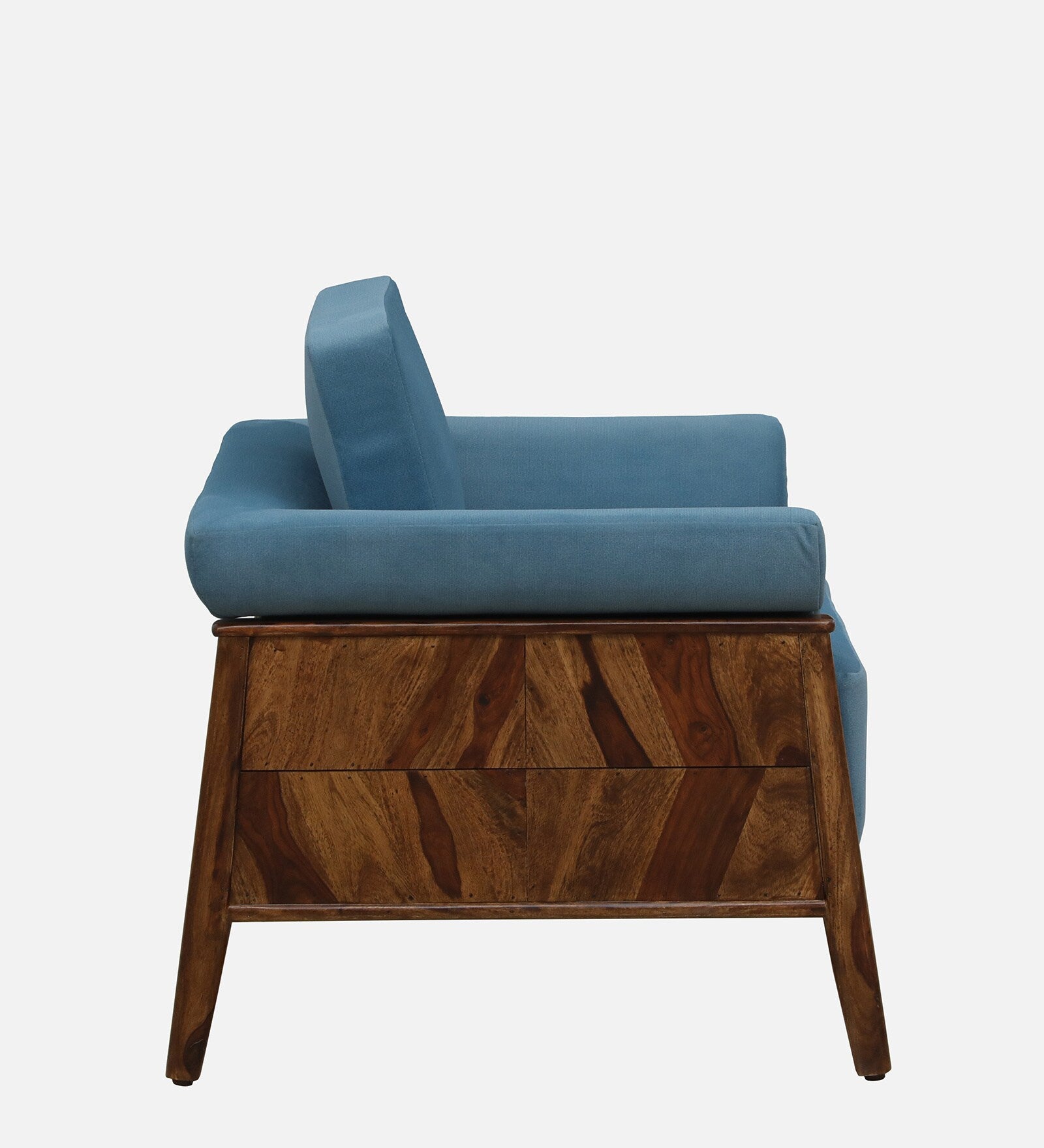 Chalki Sheesham Wood 1 Seater Sofa In Blue Colour - Febonic Living