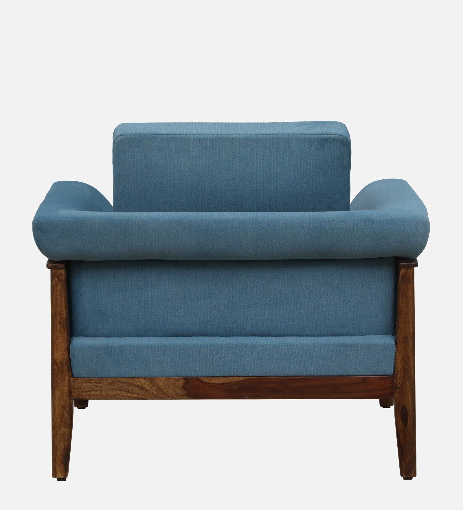 Chalki Sheesham Wood 1 Seater Sofa In Blue Colour - Febonic Living