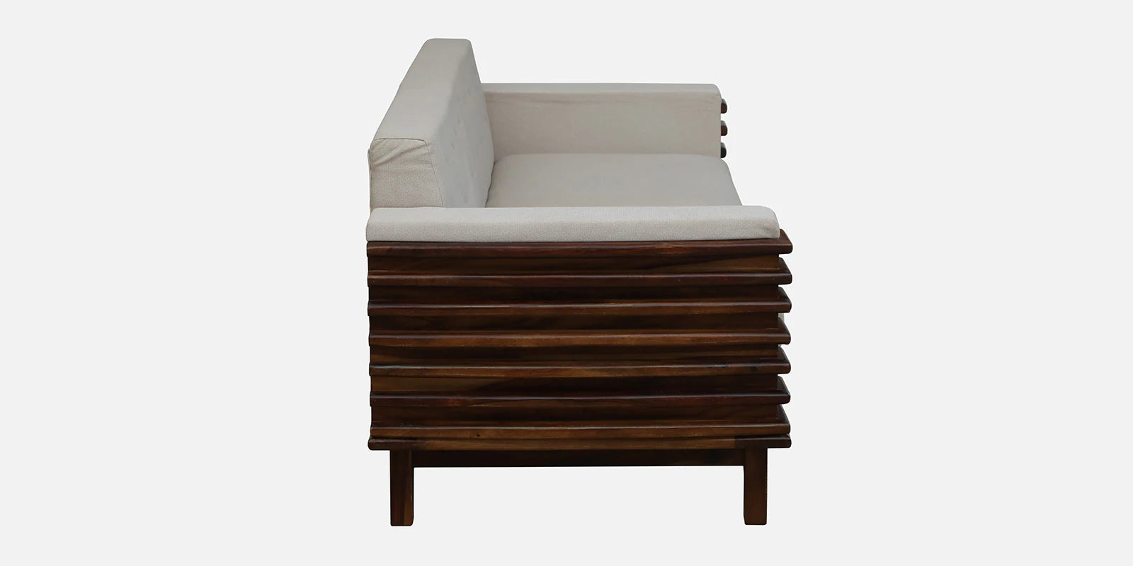 Tanu Sheesham Wood 3 Seater Sofa In Beige Colour - Febonic Living