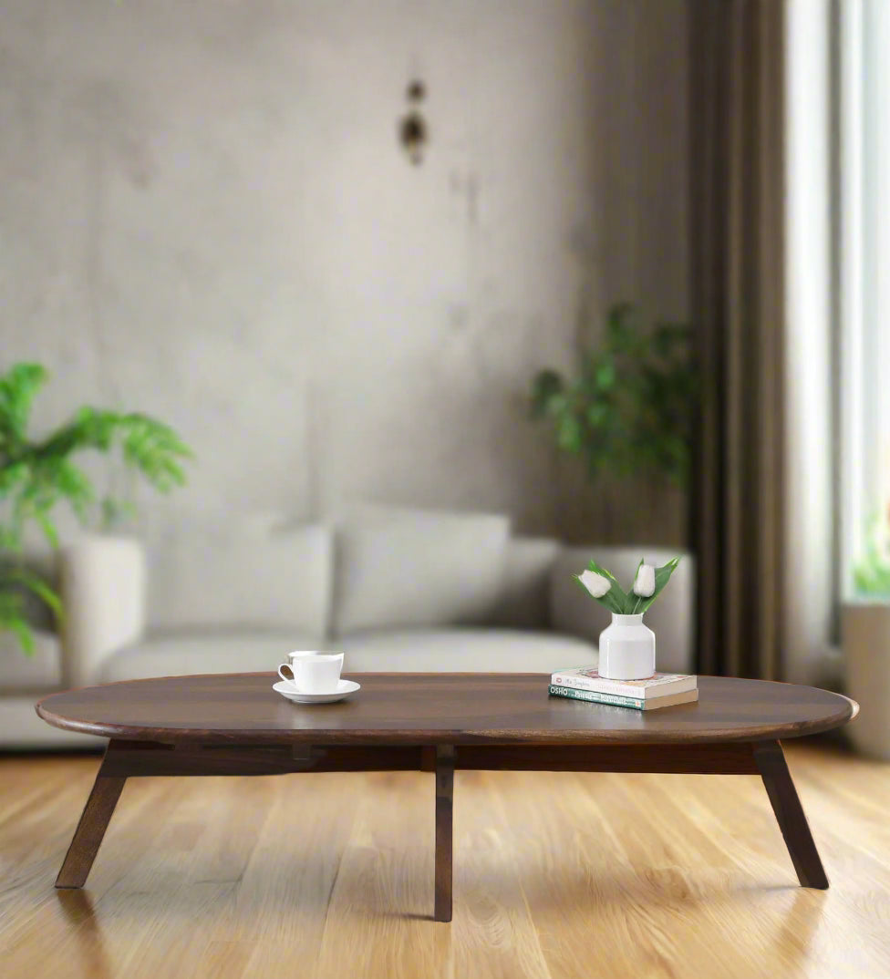 Barka Sheesham Wood Coffee Table In Scratch Resistant Provincial Teak Finish - Febonic Living