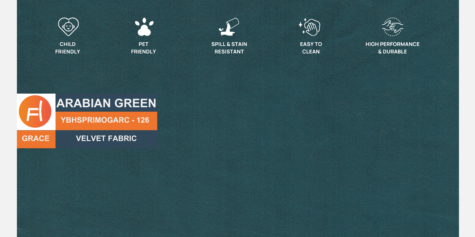 Yara Velvet Fabric 3 Seater Sofa In Arabian Green Colour - Febonic Living