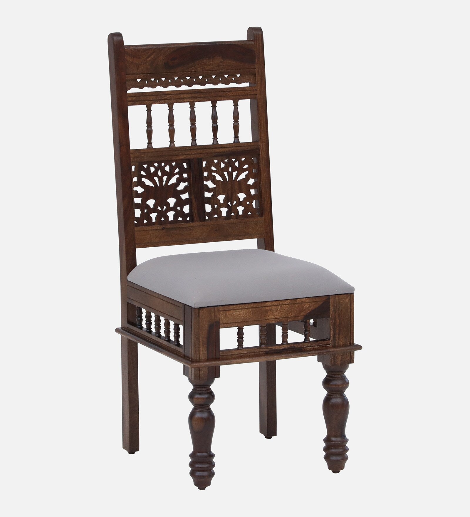 Gati Sheesham Wood Dining Chairs In Provincial Teak Finish (Set Of 2) - Febonic Living