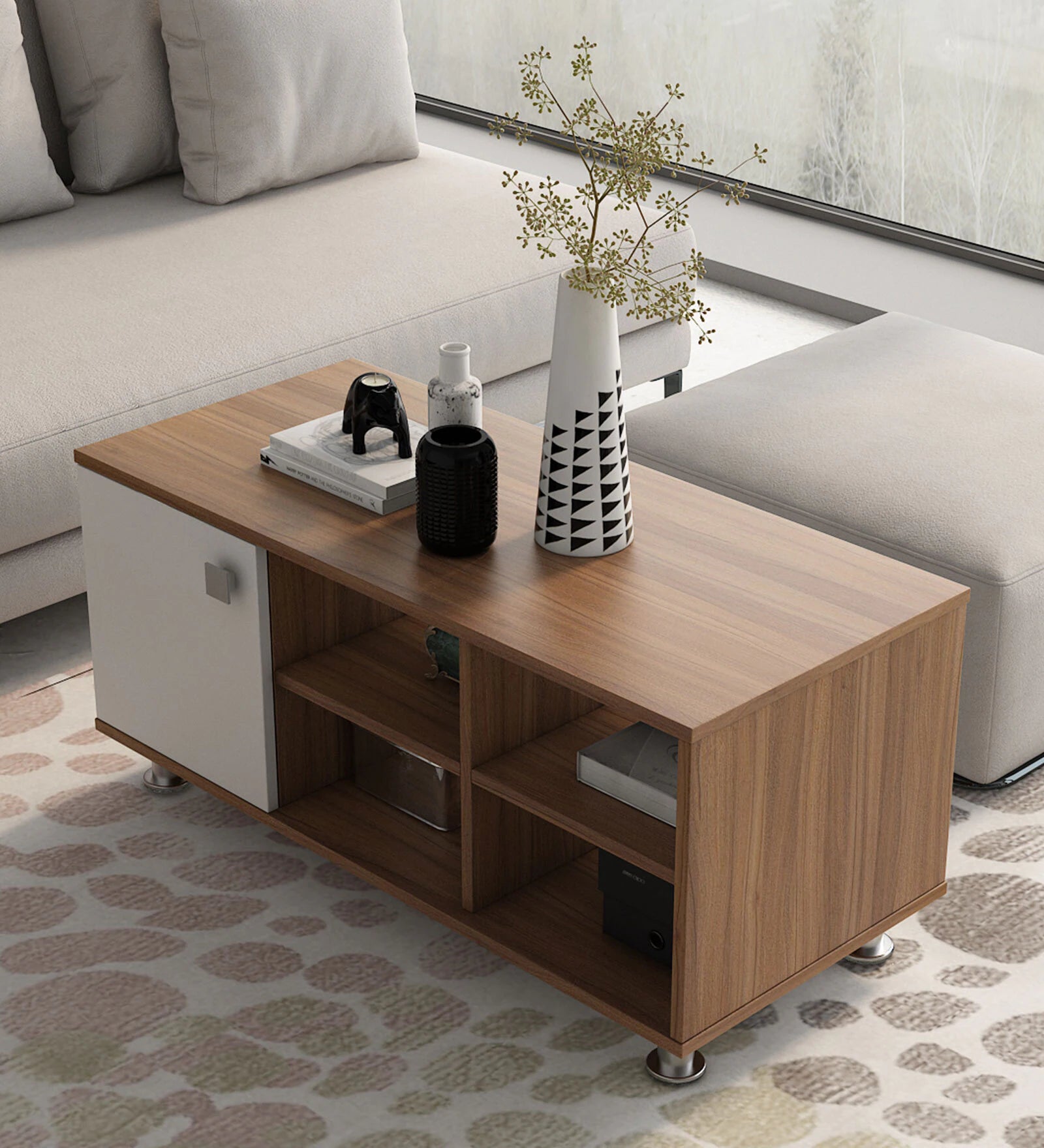Josie Coffee Table In Oral Walnut Finish - Febonic Living