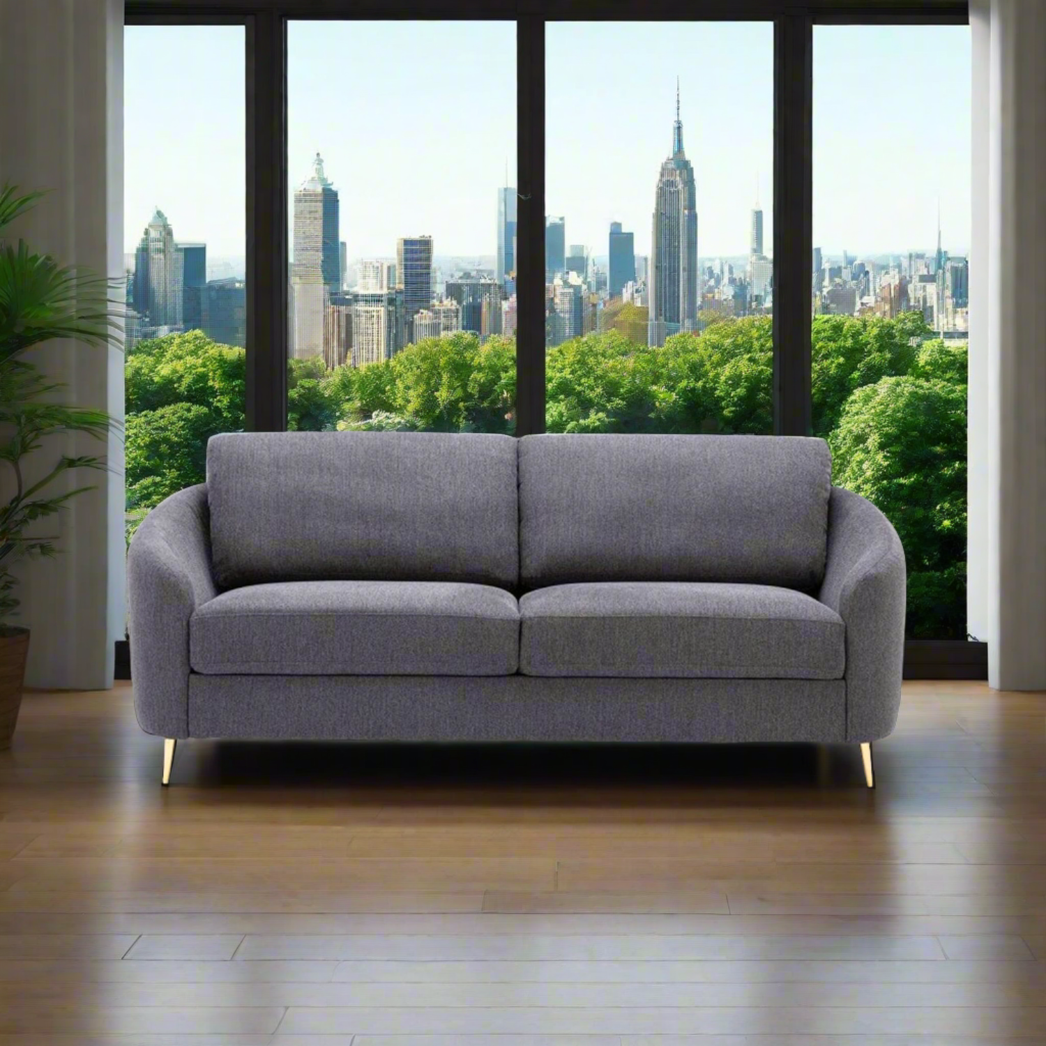 Zombi Fabric 3 Seater Sofa In Charcoal Grey Colour - Febonic Living