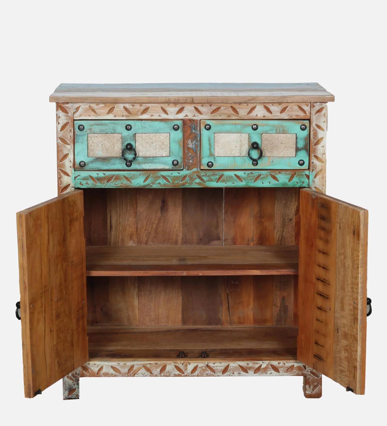 Ezla Reclaimed Wood Cabinet In Distress Finish - Febonic Living