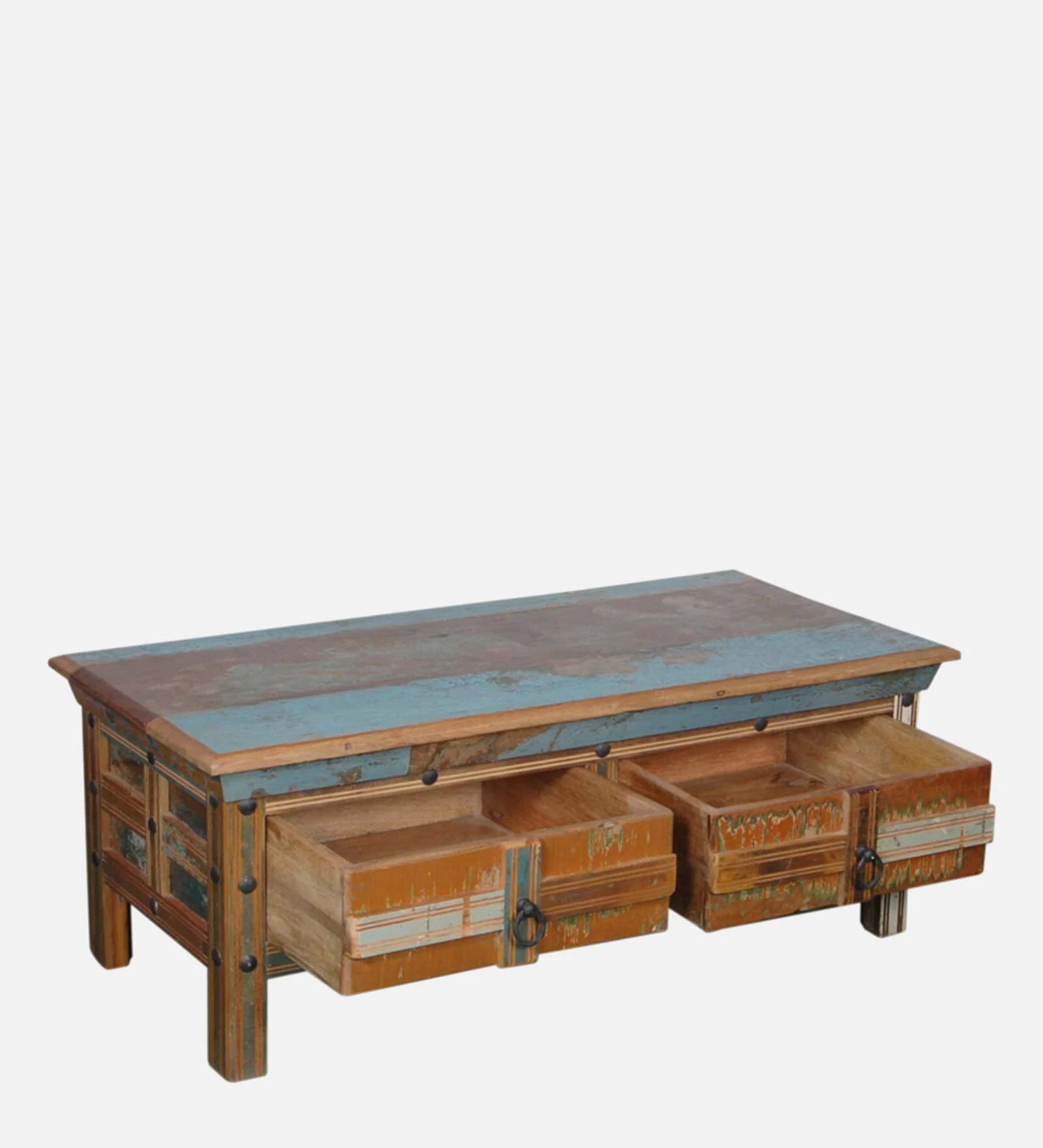 Ezla Reclaimed Wood Coffee Table In Distress Finish - Febonic Living