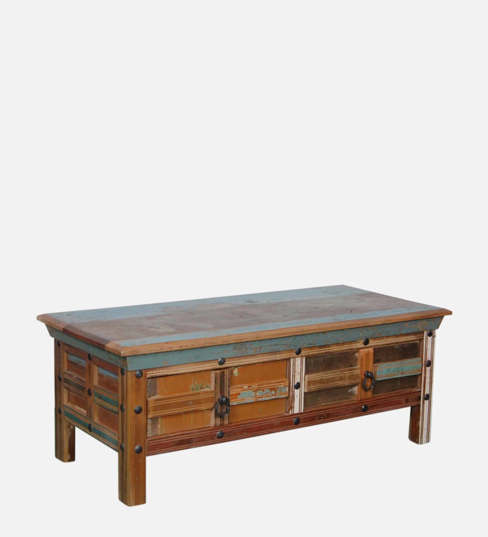 Ezla Reclaimed Wood Coffee Table In Distress Finish - Febonic Living