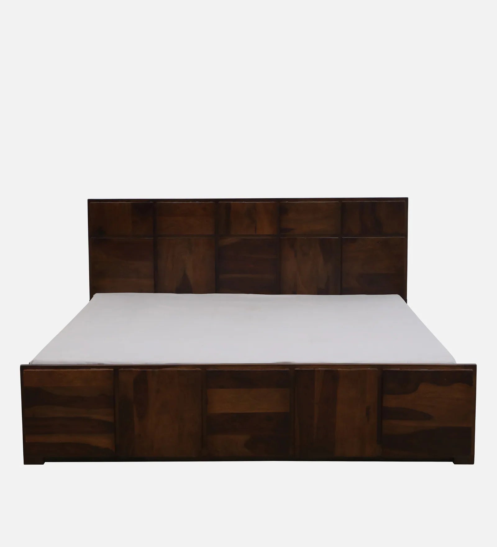 Thor Sheesham Wood King Size Bed In Provincial Teak Finish With Hydraulic Storage - Febonic Living