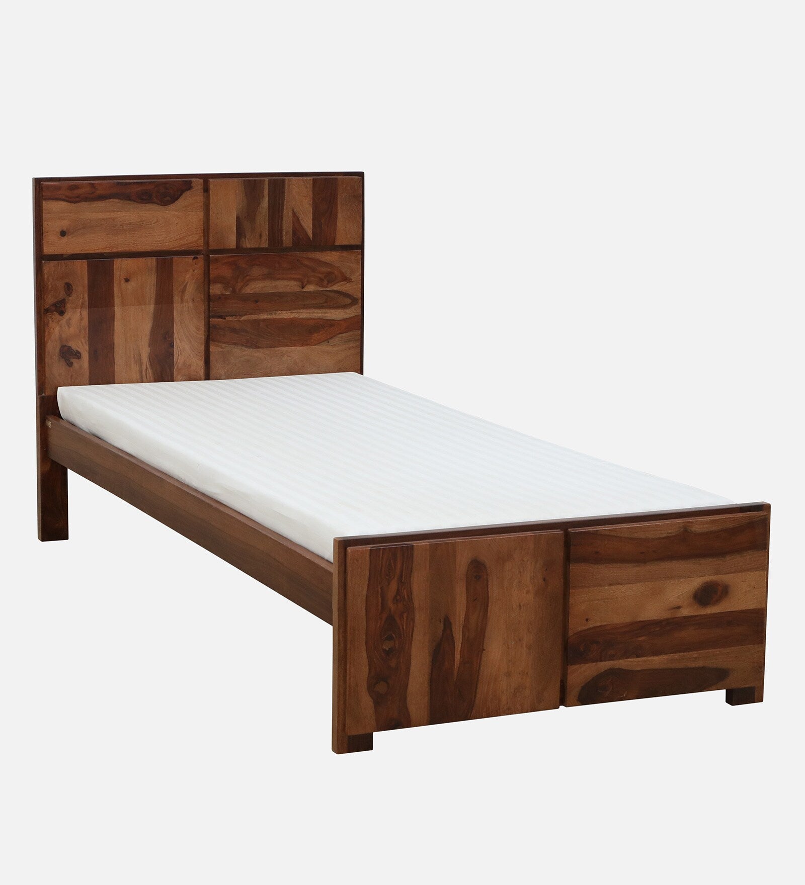 Thor Sheesham Wood Single Bed In Rustic Teak Finish - Febonic Living