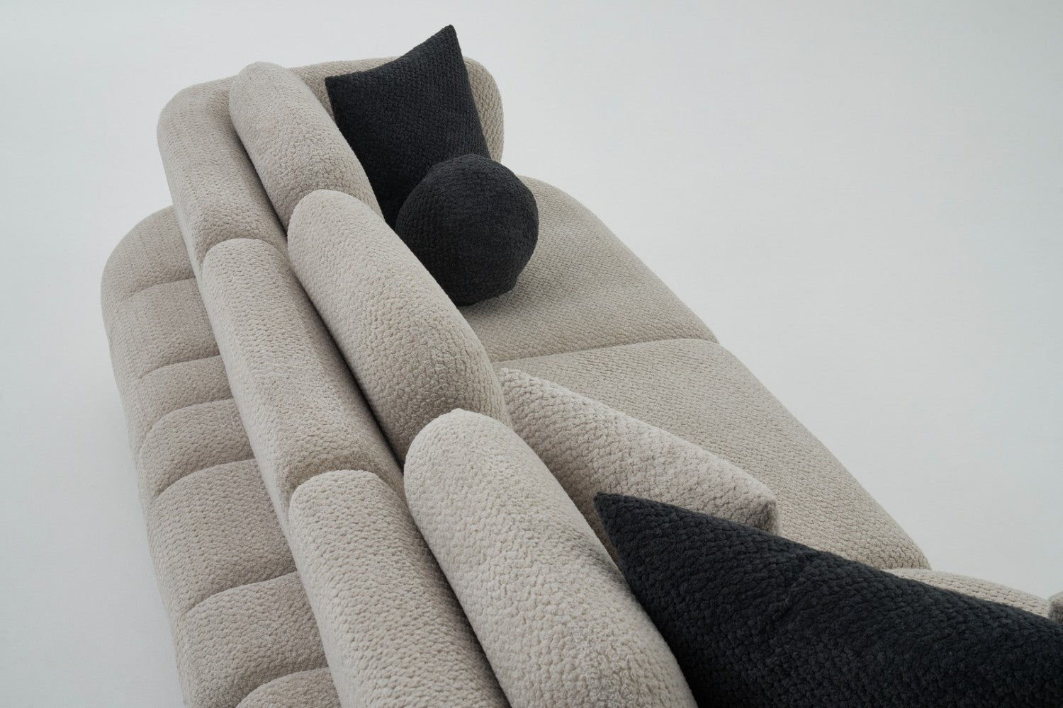 Obliq Flame 6 Seater Corner Sofa In Beige Colour