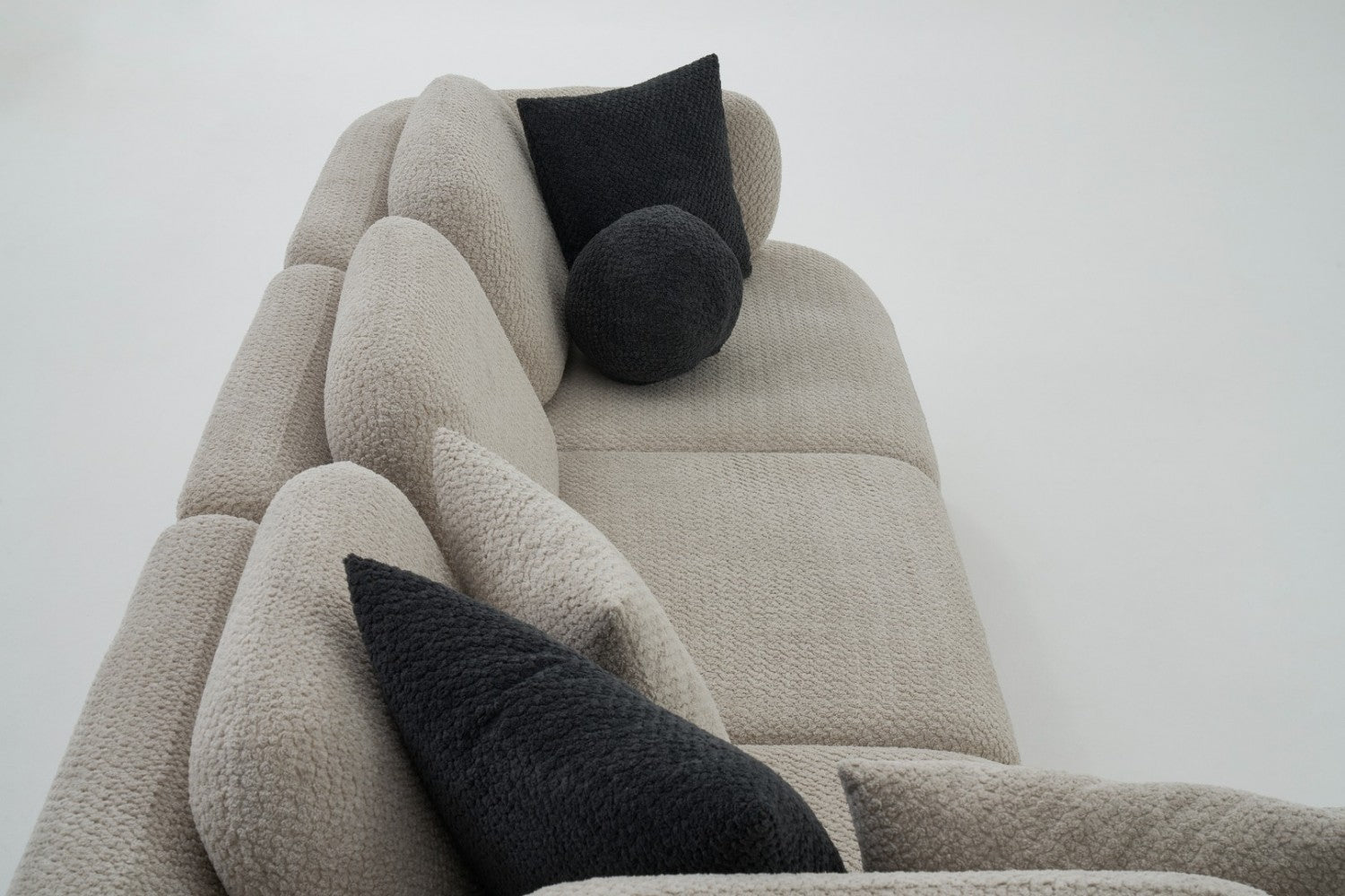 Obliq Flame 6 Seater Corner Sofa In Beige Colour