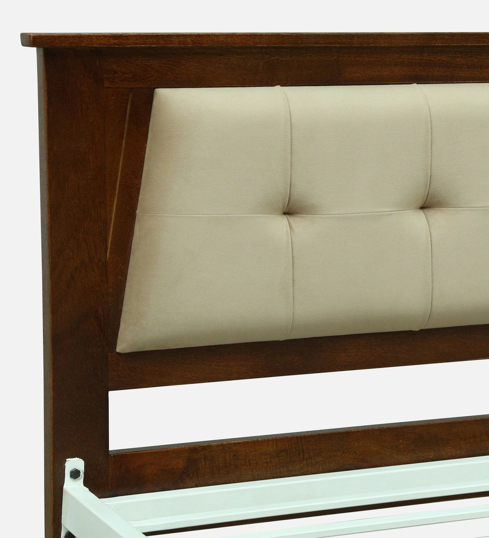Verso Mango Wood King Size Bed With Metal Side Rail In Tubbaq Finish