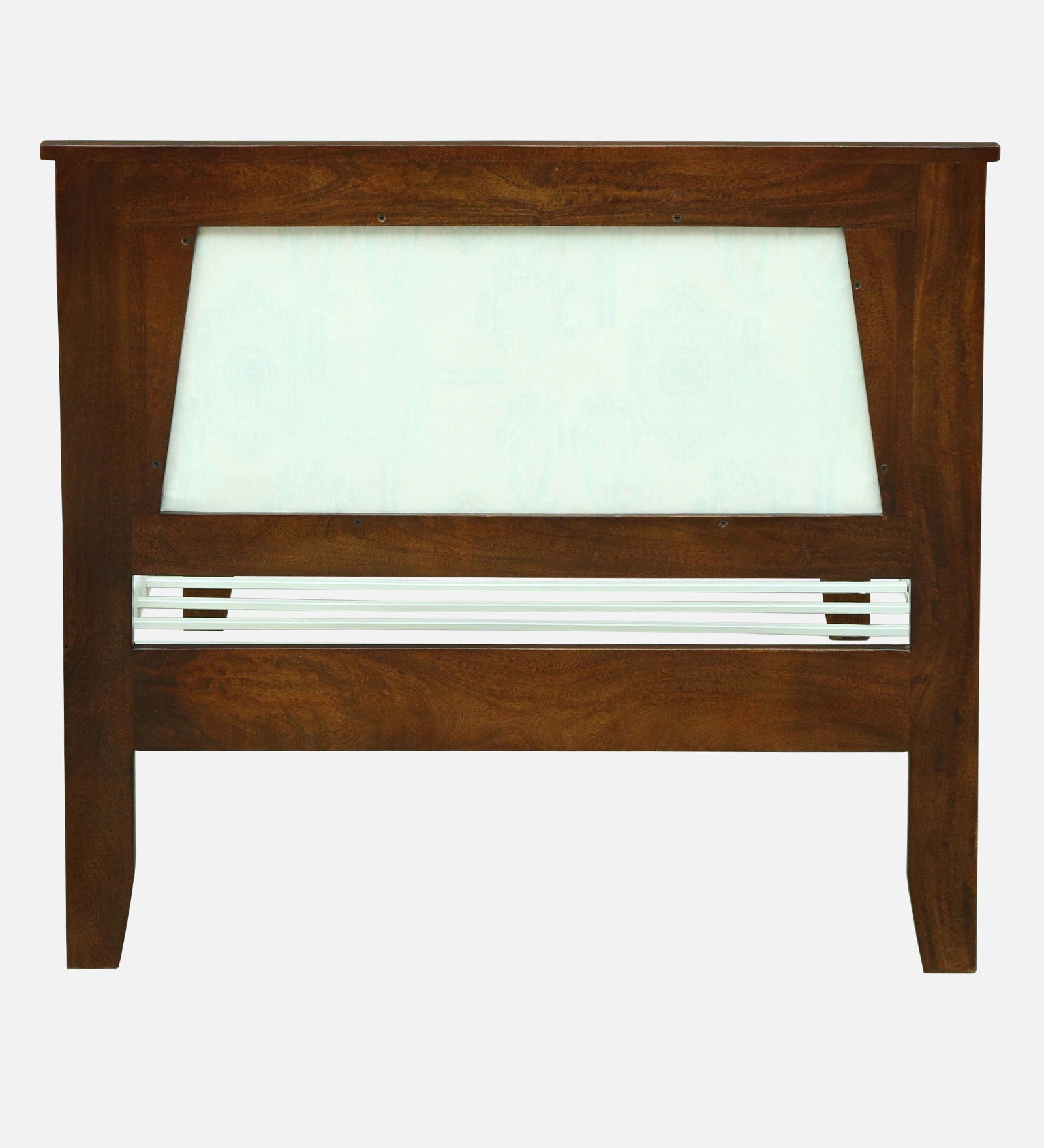 Verso Mango Wood Single Size Bed With Metal Side Rail In Tubbaq Finish