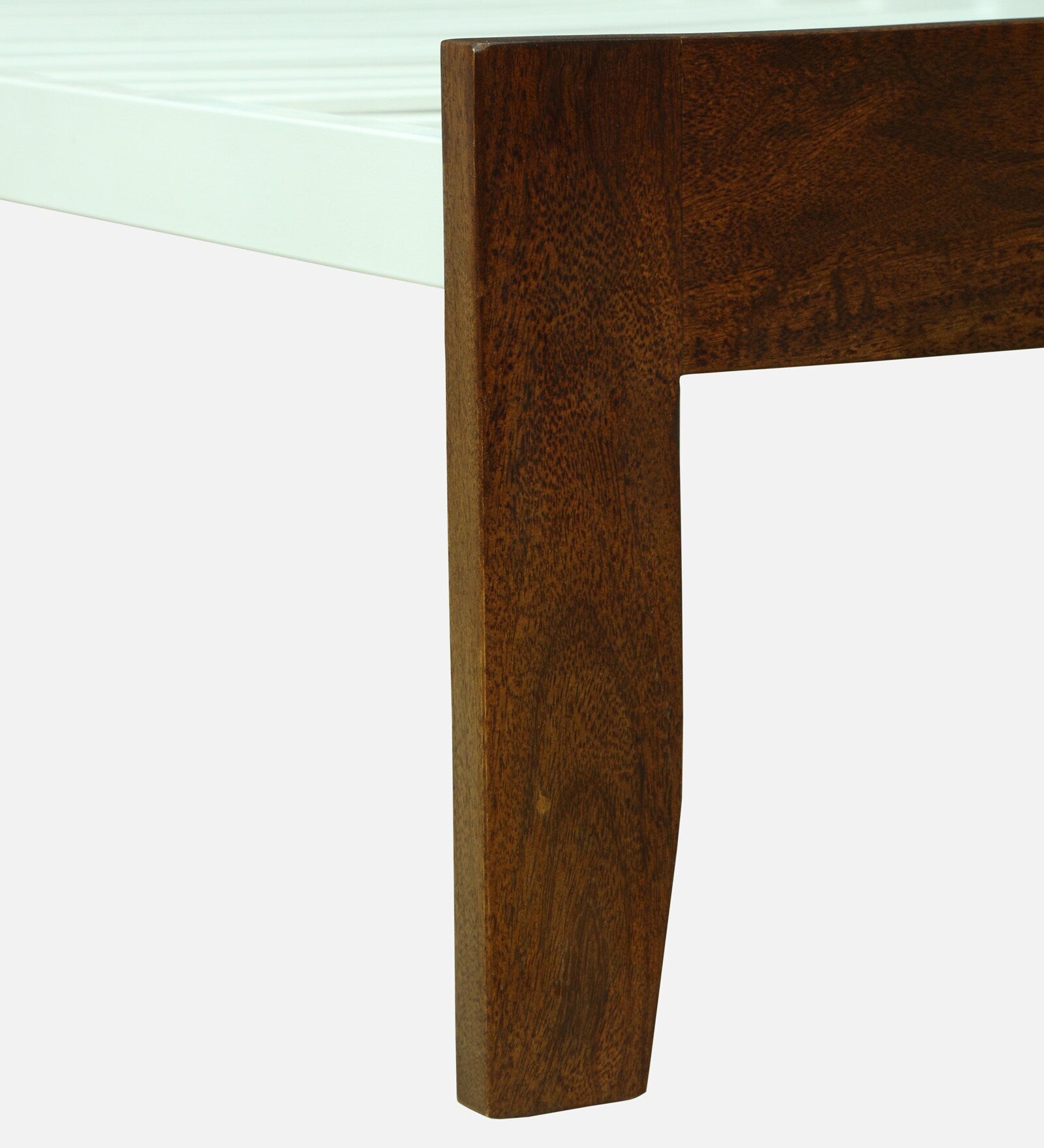 Verso Mango Wood Single Size Bed With Metal Side Rail In Tubbaq Finish