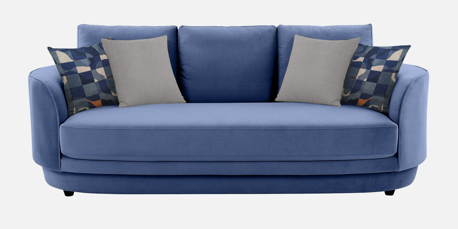 Tome Velvet 3 Seater Sofa In Imperial Blue Color