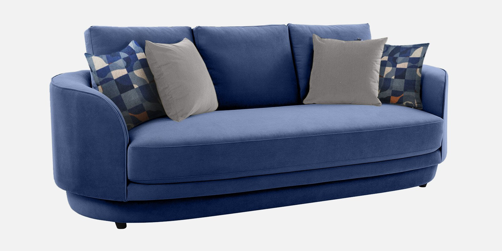 Tome Velvet 3 Seater Sofa In Imperial Blue Color
