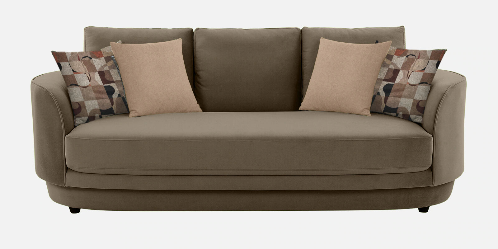 Tome Velvet 3 Seater Sofa In Shade Brown Color