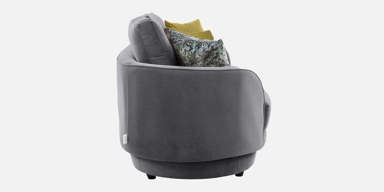 Tome Velvet 3 Seater Sofa In Concrete Grey Color