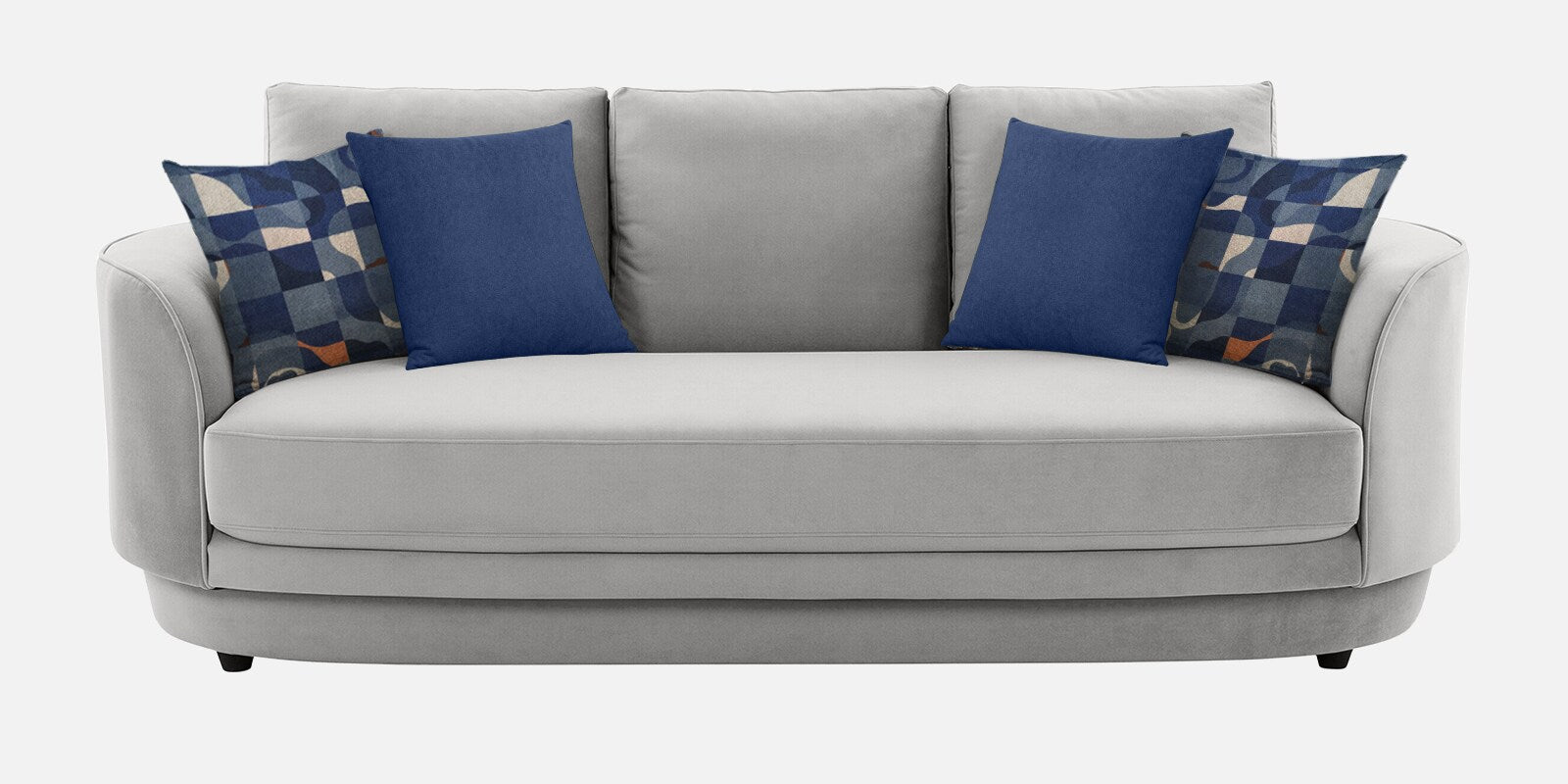 Tome Velvet 3 Seater Sofa In Light Grey Color