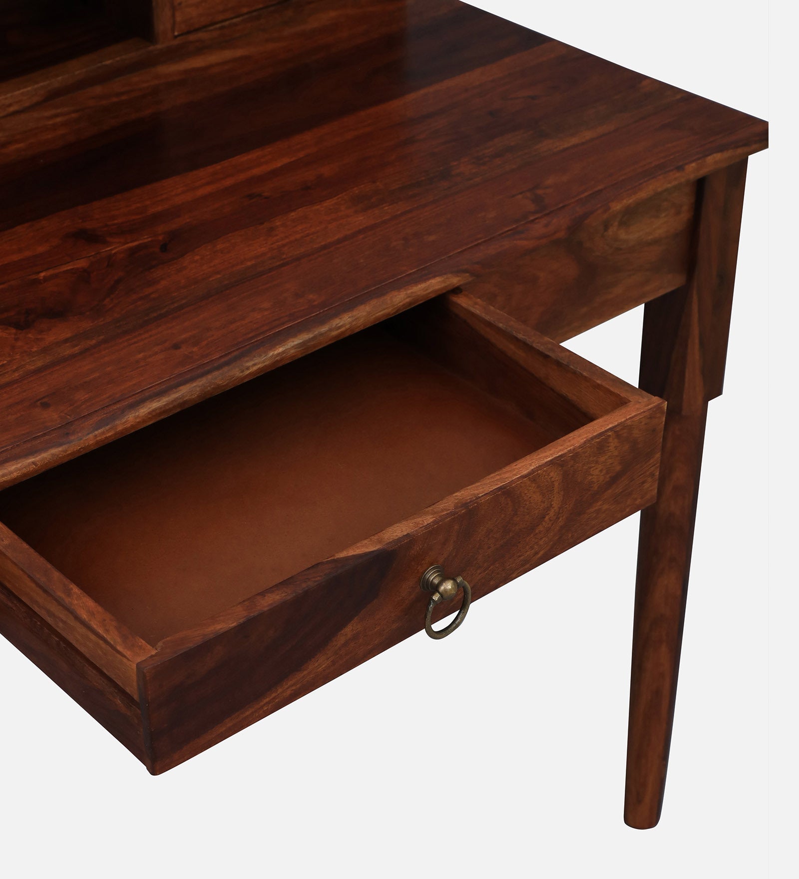 Akron Sheesham Wood Writing Table In Honey Oak Finish - Febonic Living