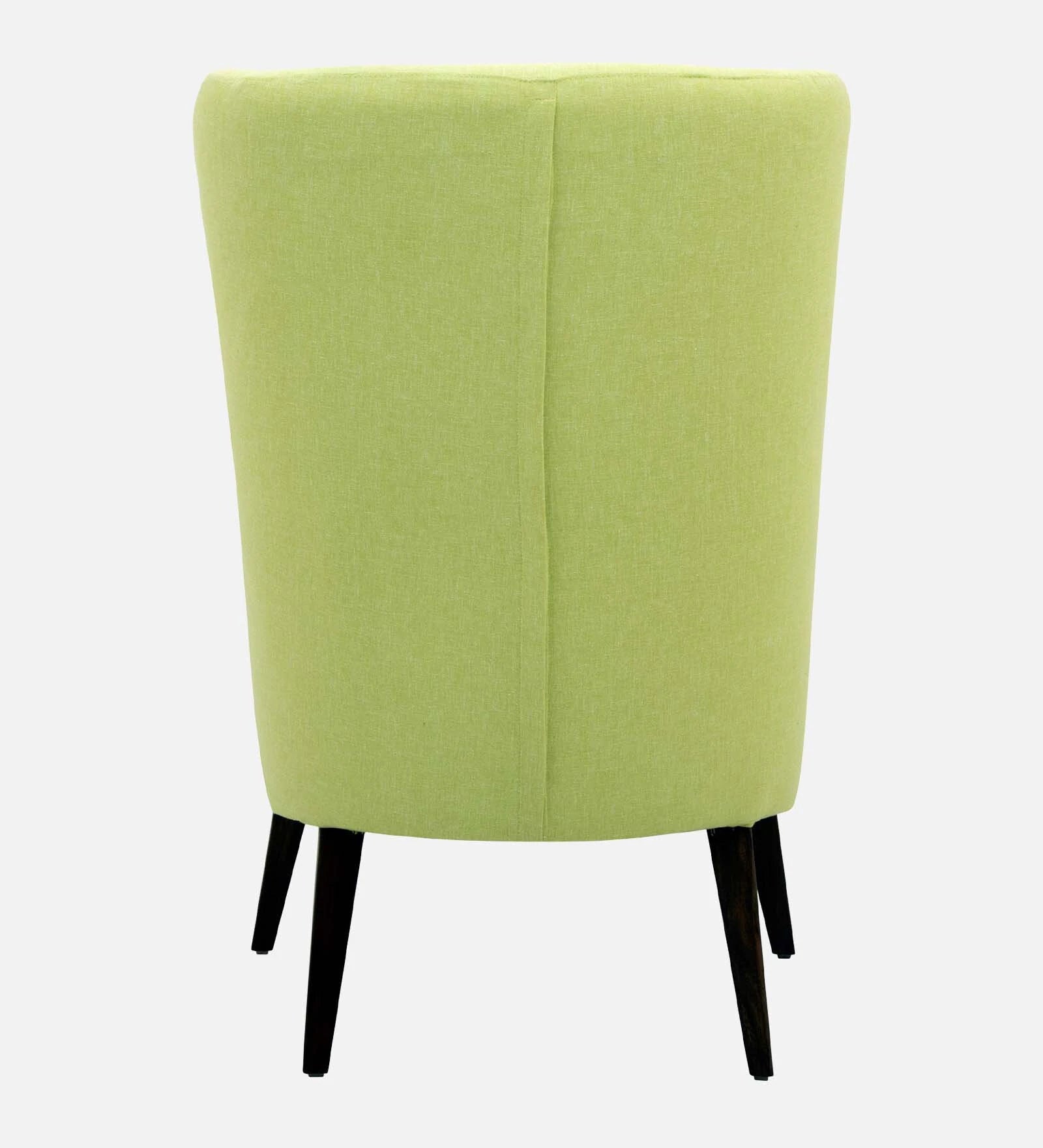 Jeyu Fabric Wing Chair In Lime Green Colour