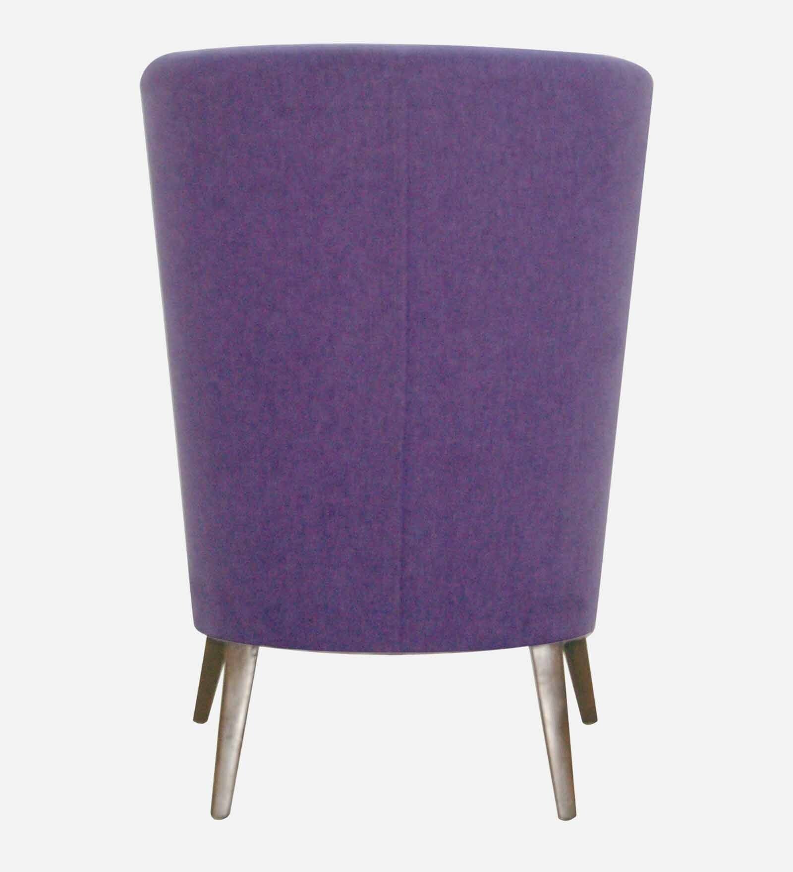 Jeyu Fabric Wing Chair In Purple Colour