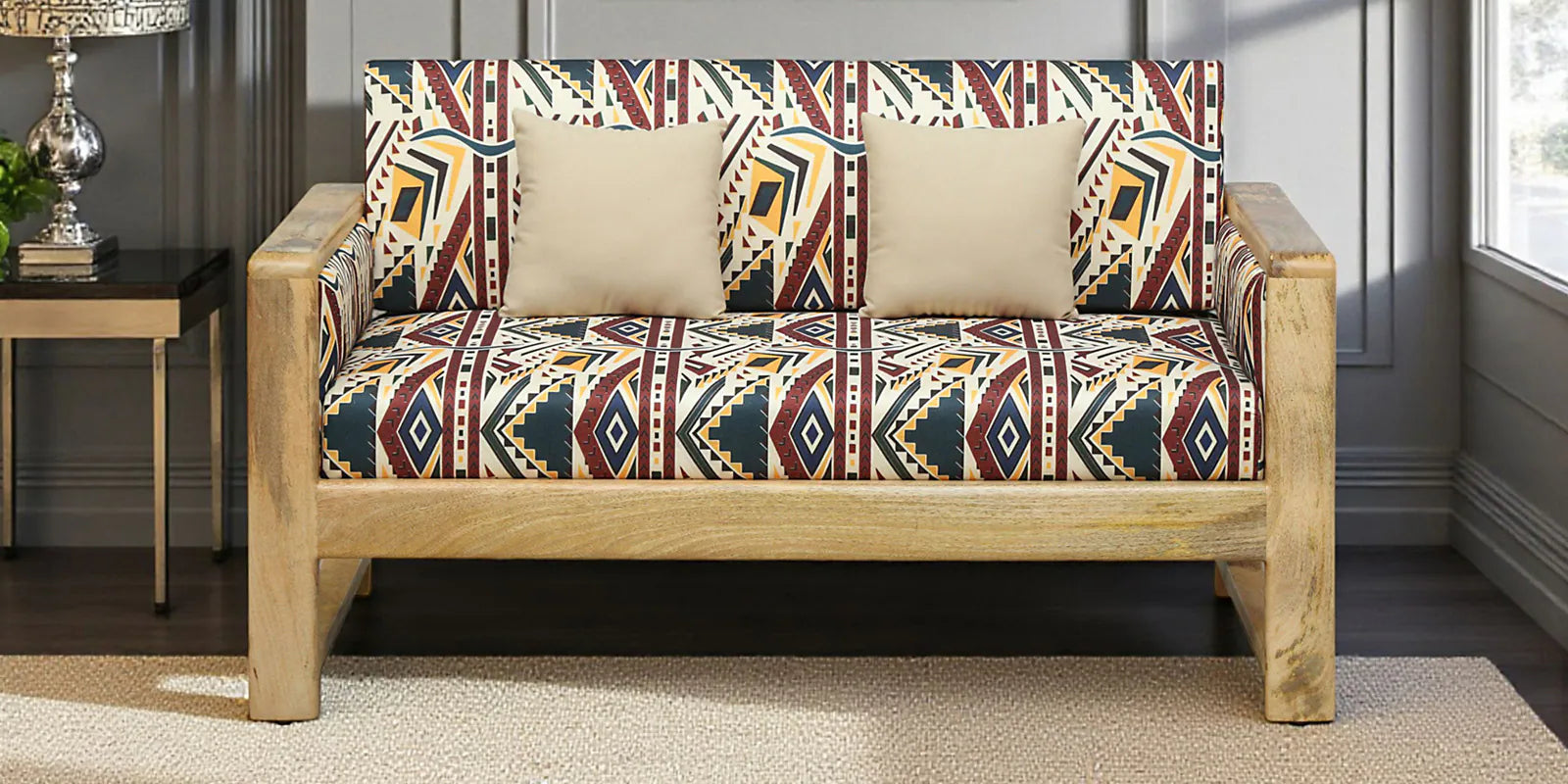 Arlo Mango Wood 2 Seater Sofa In Natural Finish