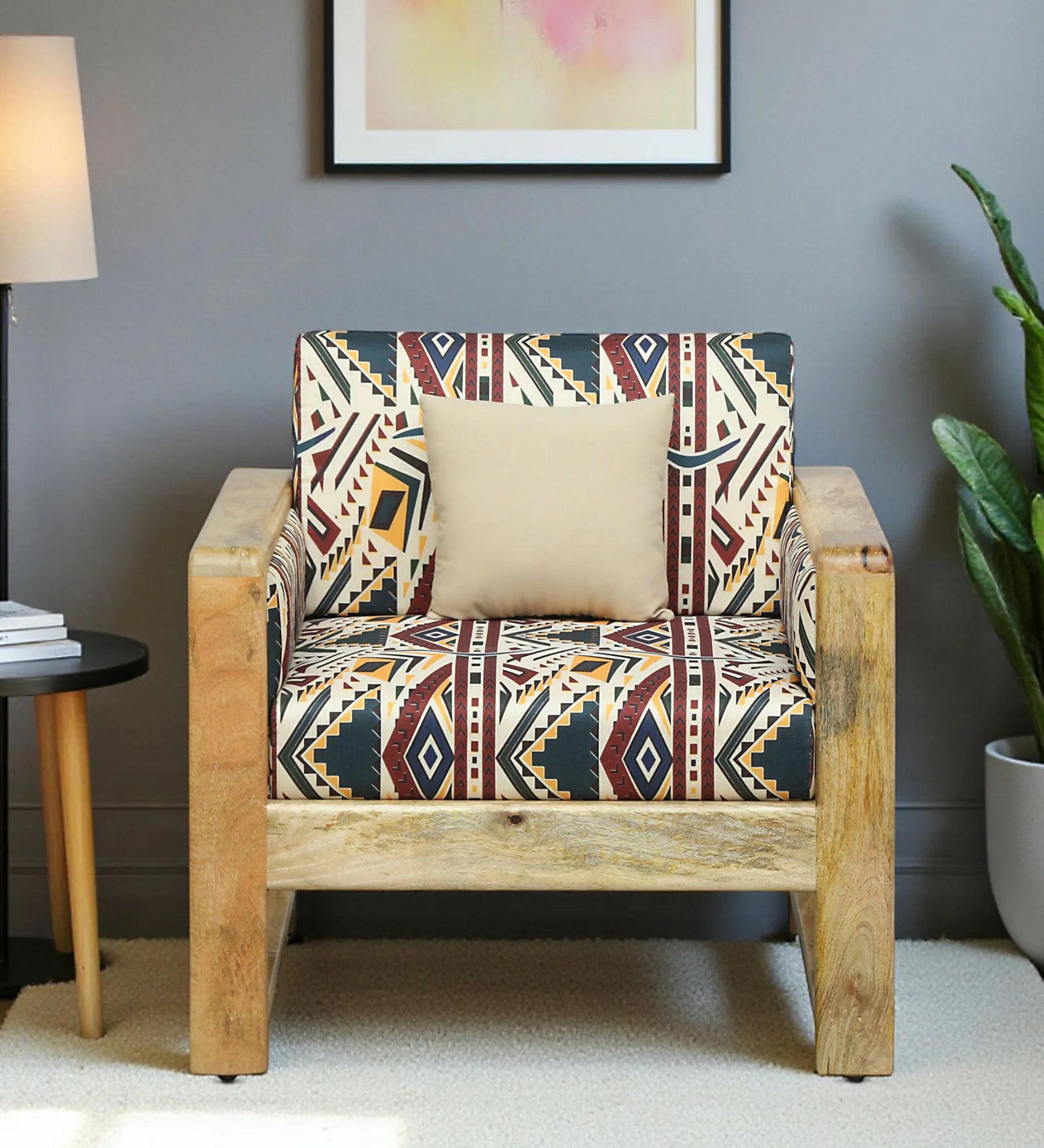 Arlo Mango Wood 1 Seater Sofa In Natural Finish