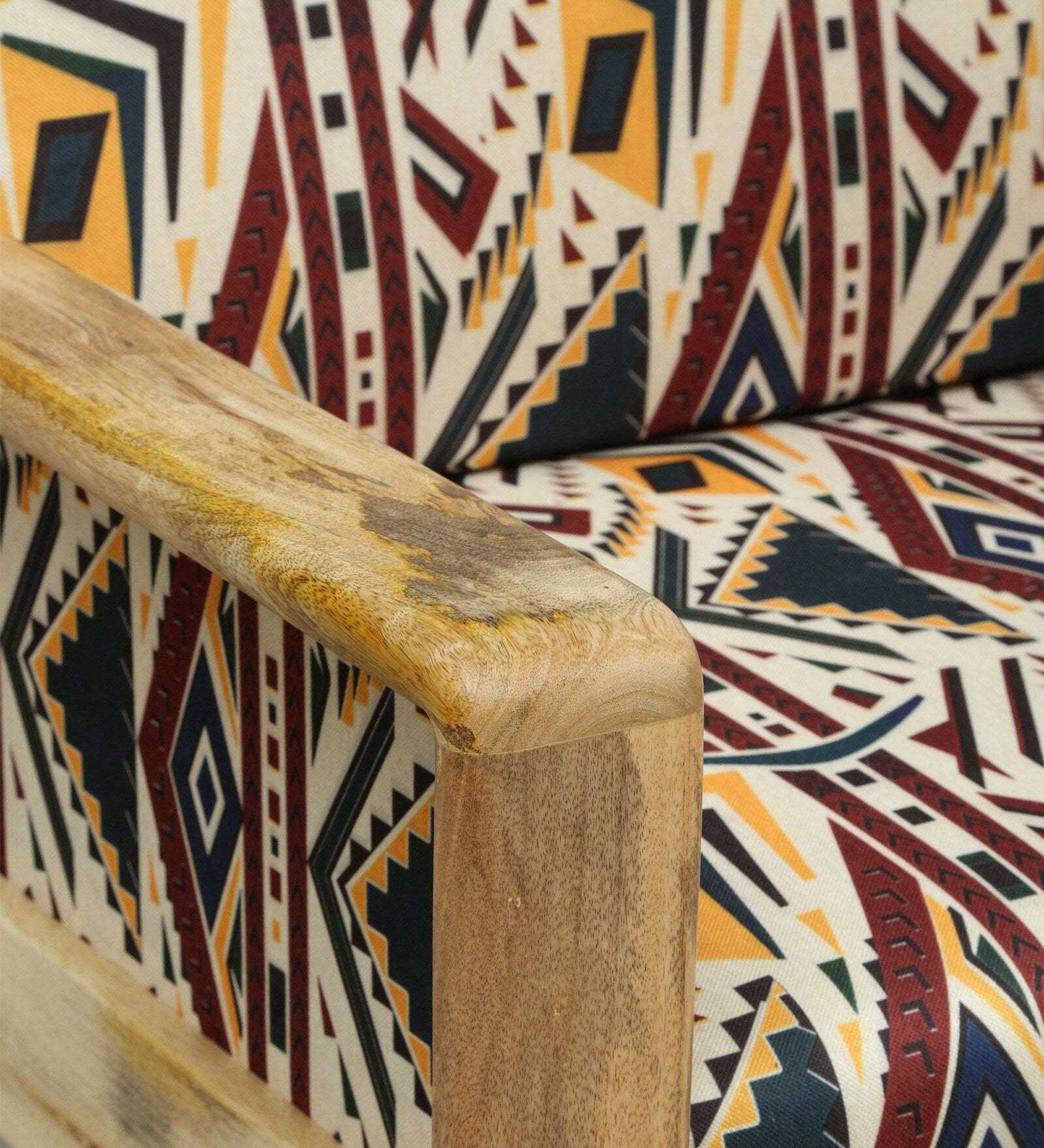 Arlo Mango Wood 1 Seater Sofa In Natural Finish