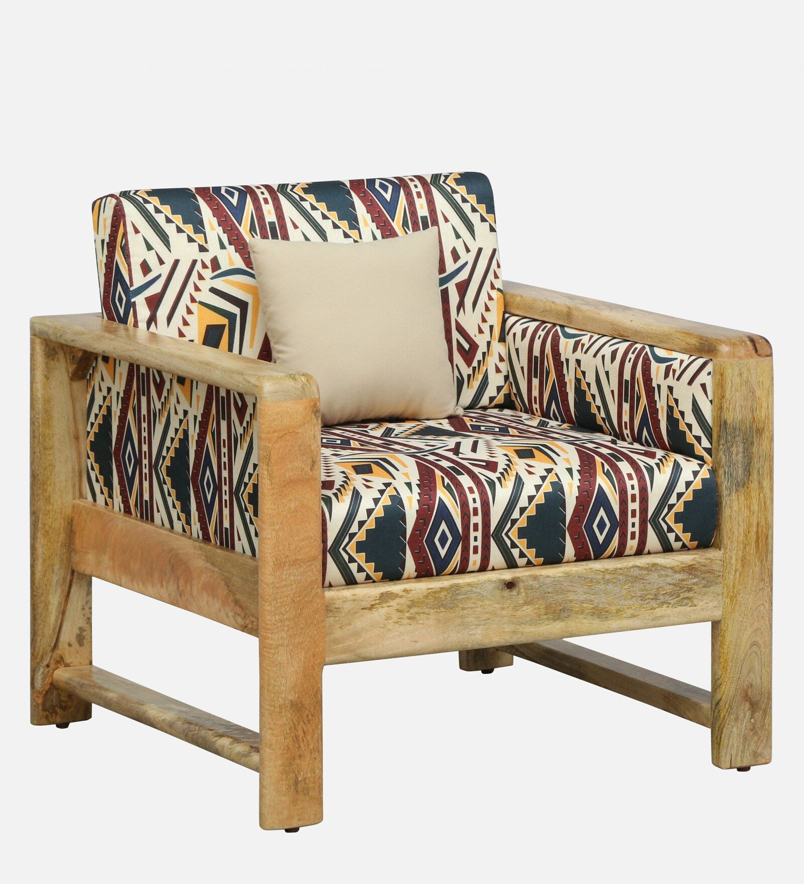 Arlo Mango Wood 1 Seater Sofa In Natural Finish