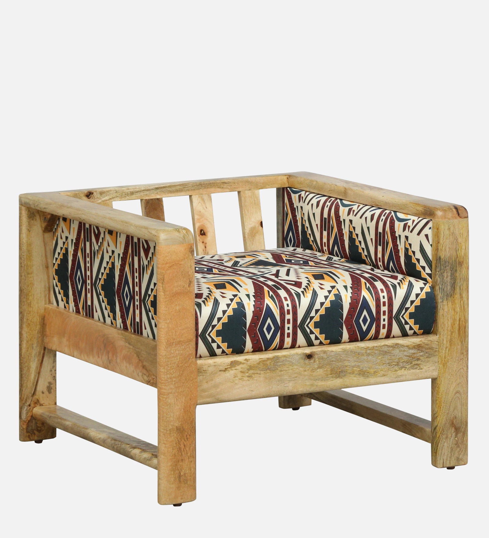 Arlo Mango Wood 1 Seater Sofa In Natural Finish